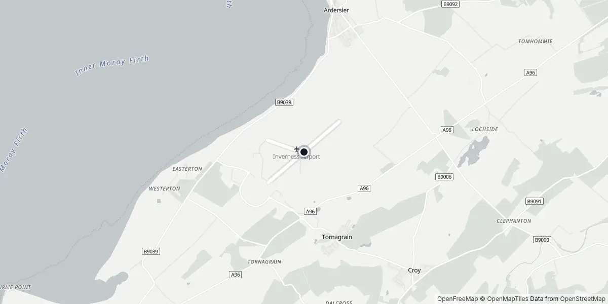 Mappa dell'Aeroporto di Inverness