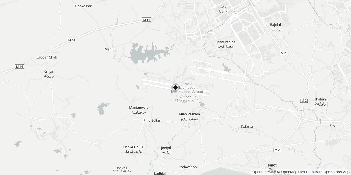 Mappa dell'Aeroporto di Islamabad