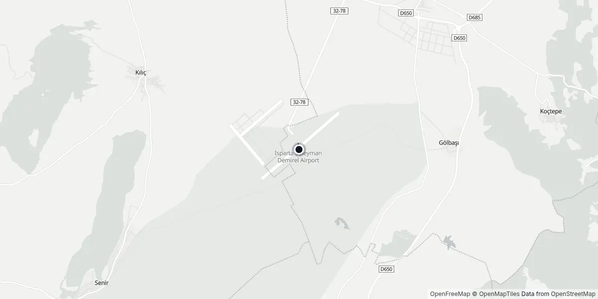 Mappa dell'Aeroporto di Isparta - Süleyman Demirel
