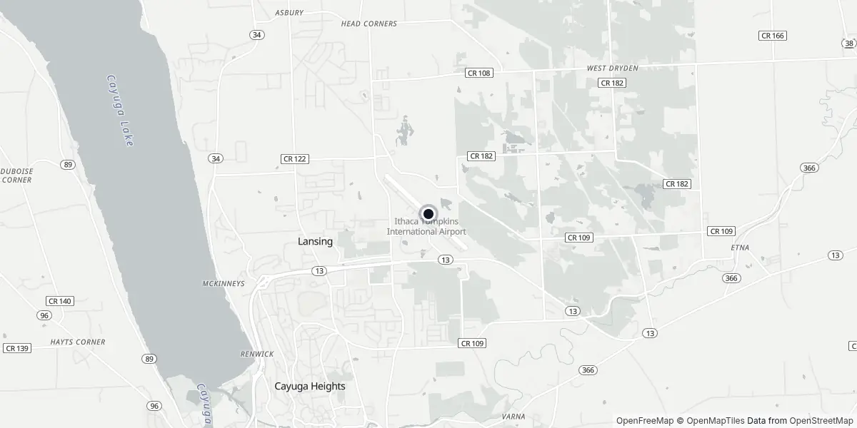 Mappa dell'Aeroporto di Ithaca - Tompkins