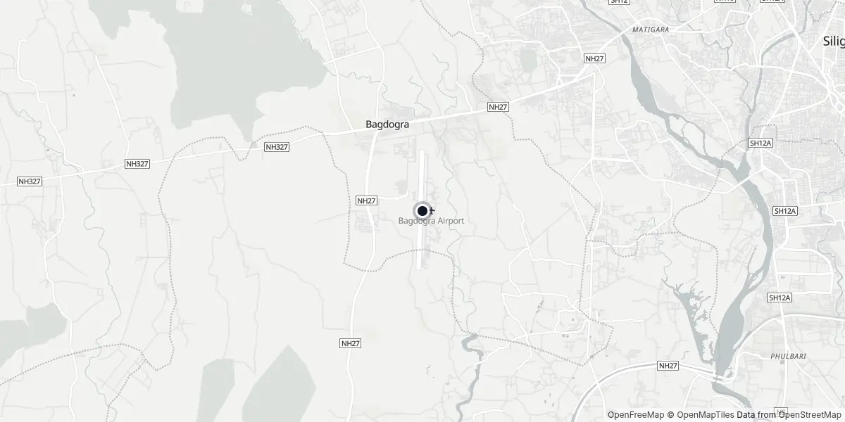 Mappa dell'Aeroporto di Bagdogra