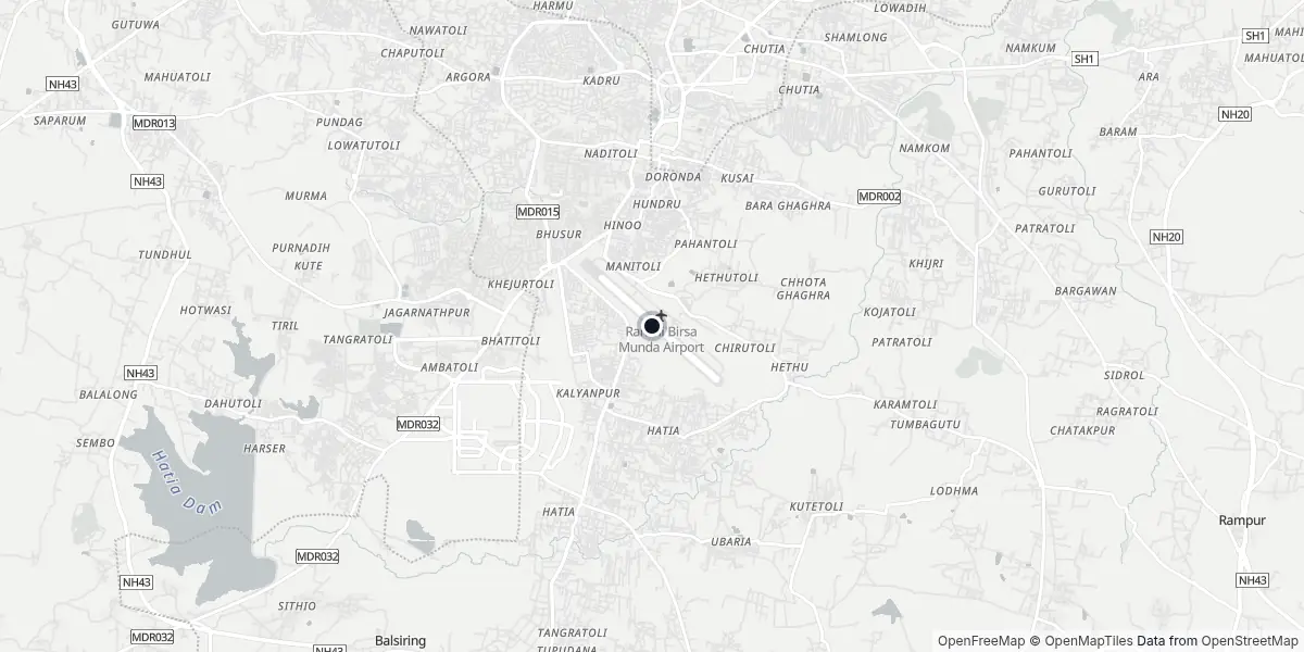 Mappa dell'Aeroporto di Ranchi - Birsa Munda