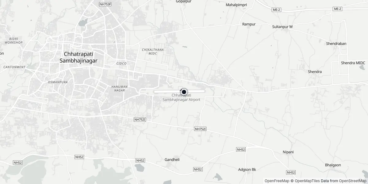 Mappa dell'Aeroporto di Aurangabad