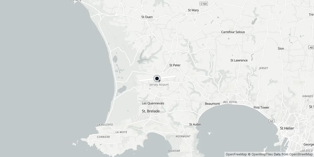 Mappa dell'Aeroporto di Jersey
