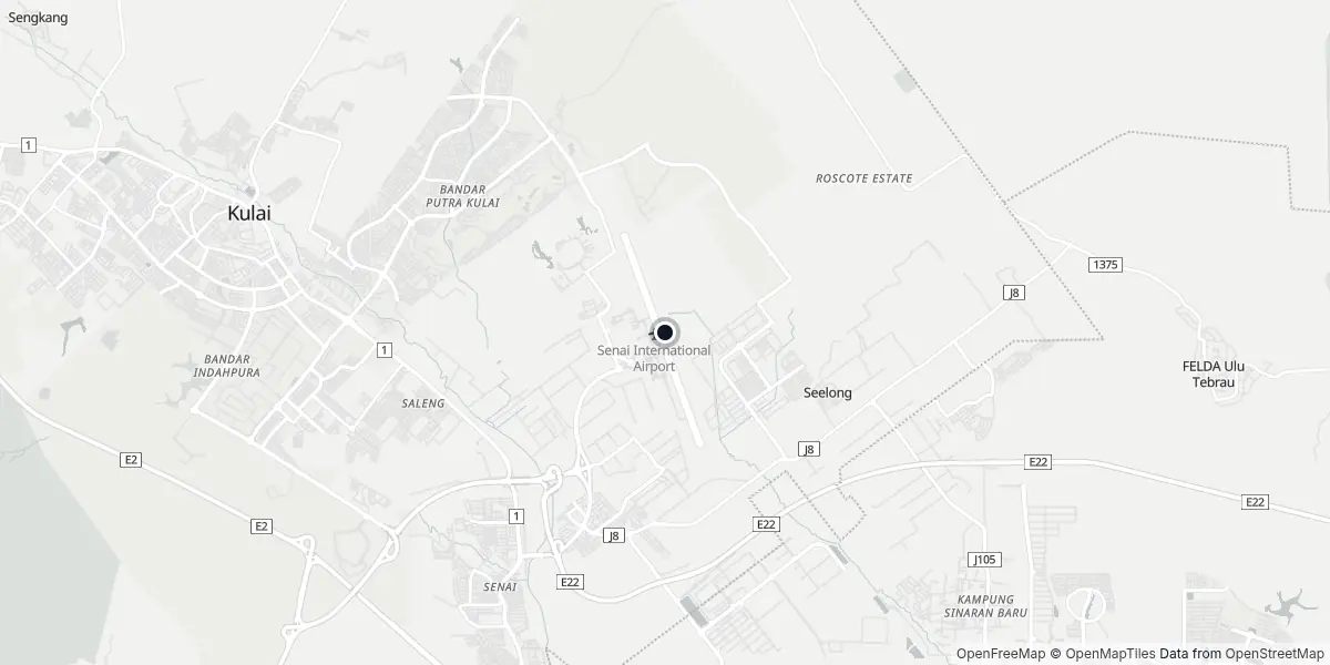 Mapa do Aeroporto de Johor Bahru - Senai