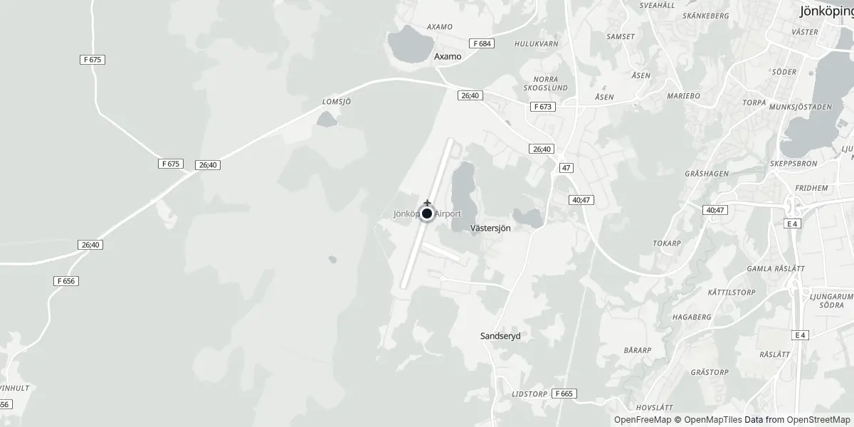 Mappa dell'Aeroporto di Jönköping