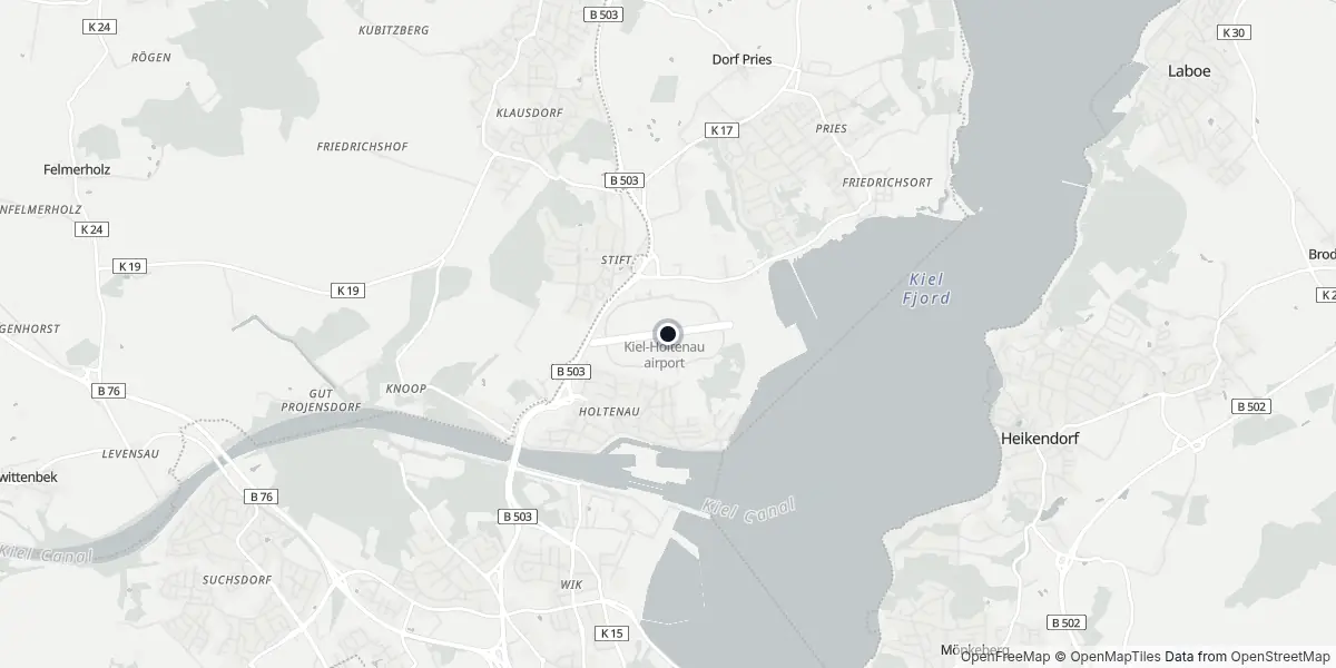 Mapa do Aeroporto de Kiel - Holtenau