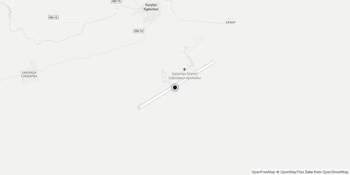Mapa do Aeroporto de Qarağandı - Sary-Arka