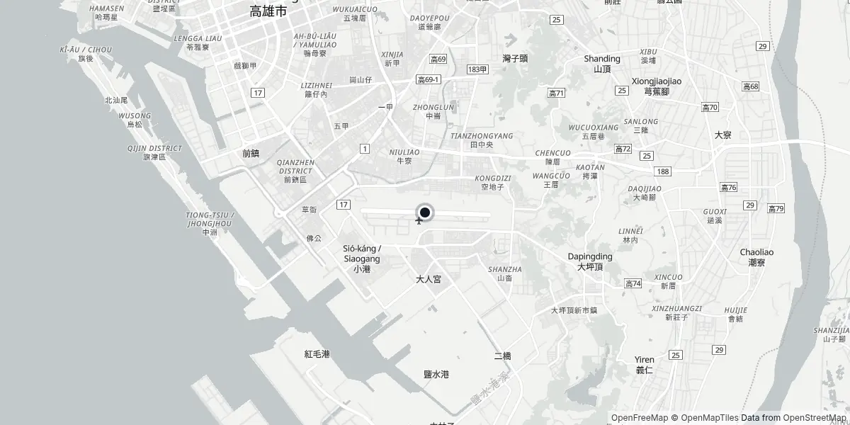 Mapa do Aeroporto de Kaohsiung