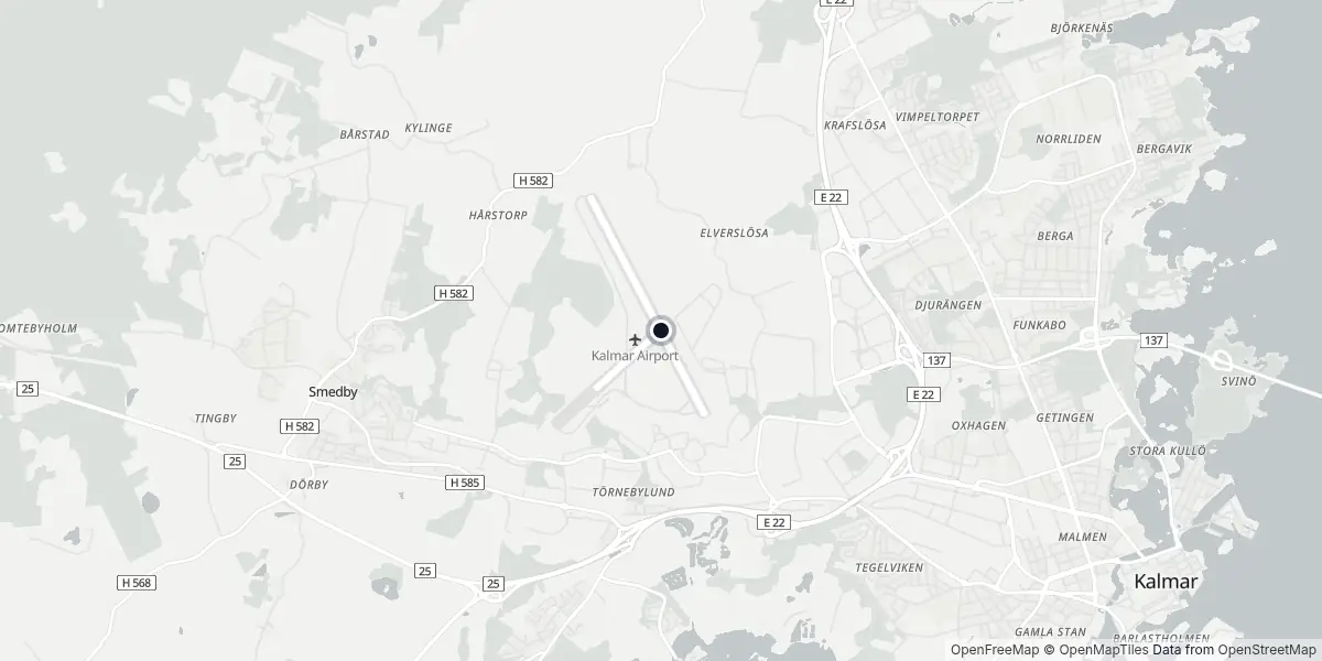 Mapa do Aeroporto de Kalmar