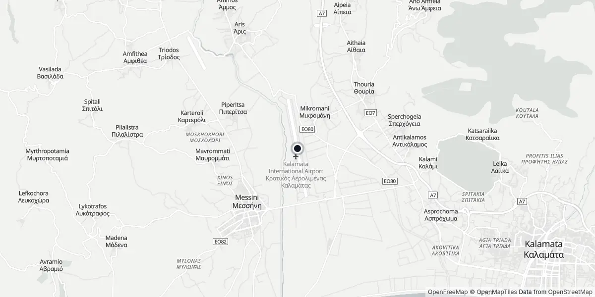 Mappa dell'Aeroporto di Calamata