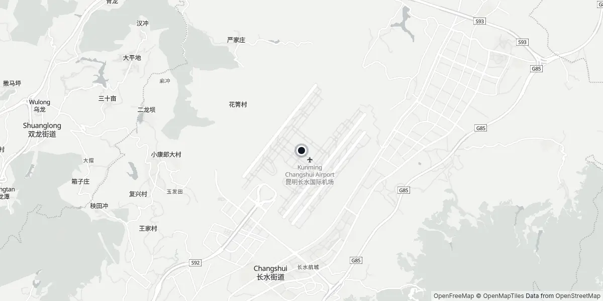 Mapa do Aeroporto de Kunming - Changshui