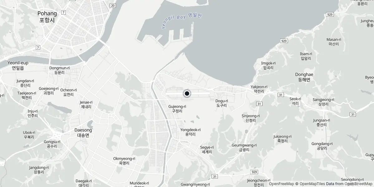Mapa do Aeroporto de Pohang