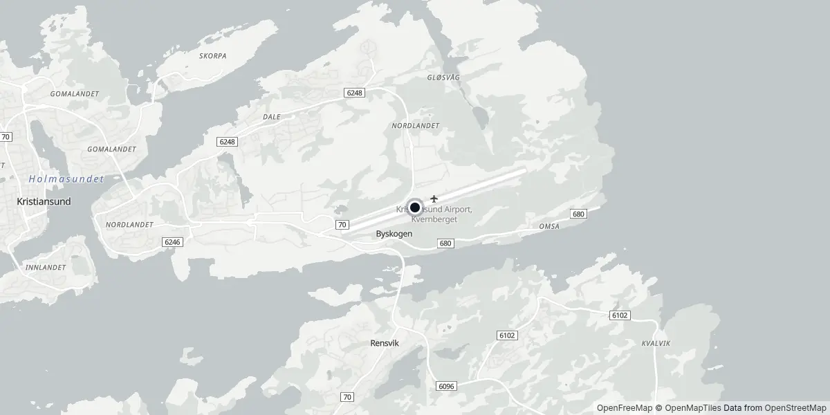 Mappa dell'Aeroporto di Kristiansund - Kvernberget
