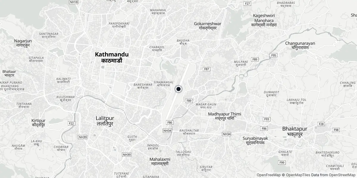 Mappa dell'Aeroporto di Katmandu - Tribhuvan