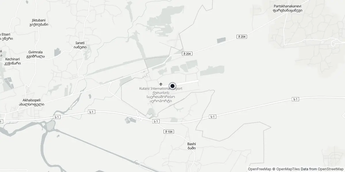 Mappa dell'Aeroporto di Kutaisi