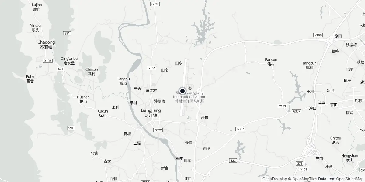 Mapa do Aeroporto de Guilin - Liangjiang