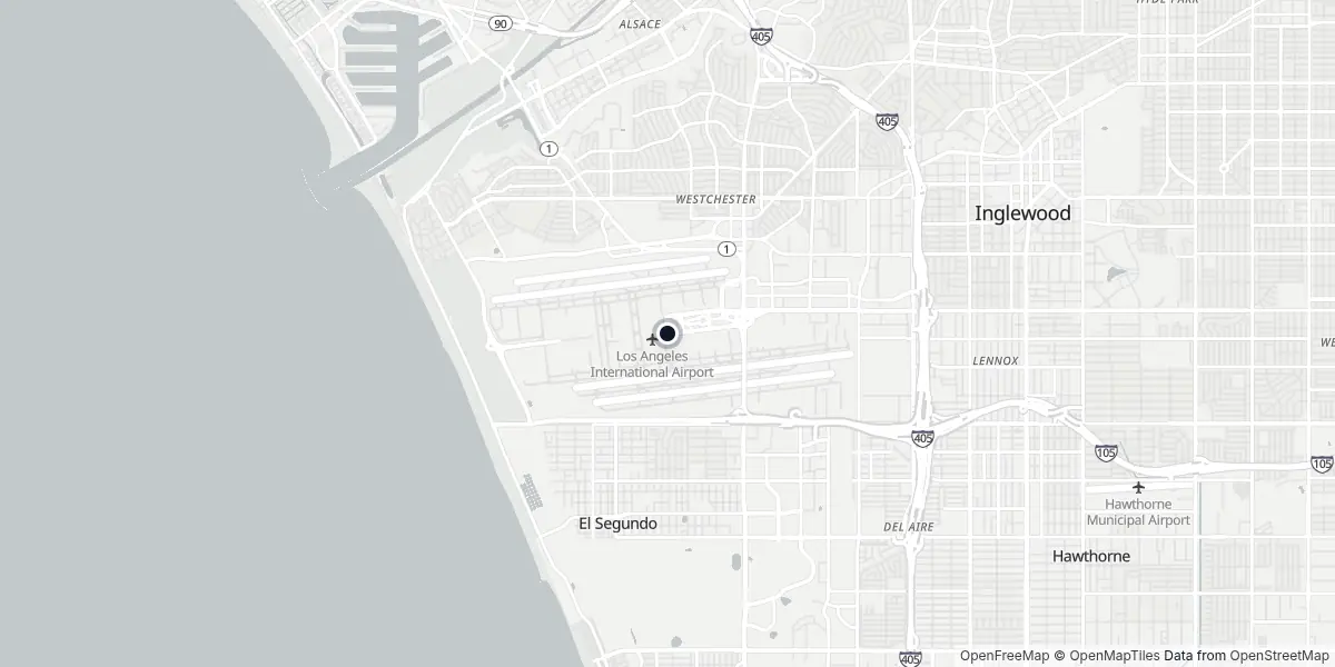 Mappa dell'Aeroporto di Los Angeles