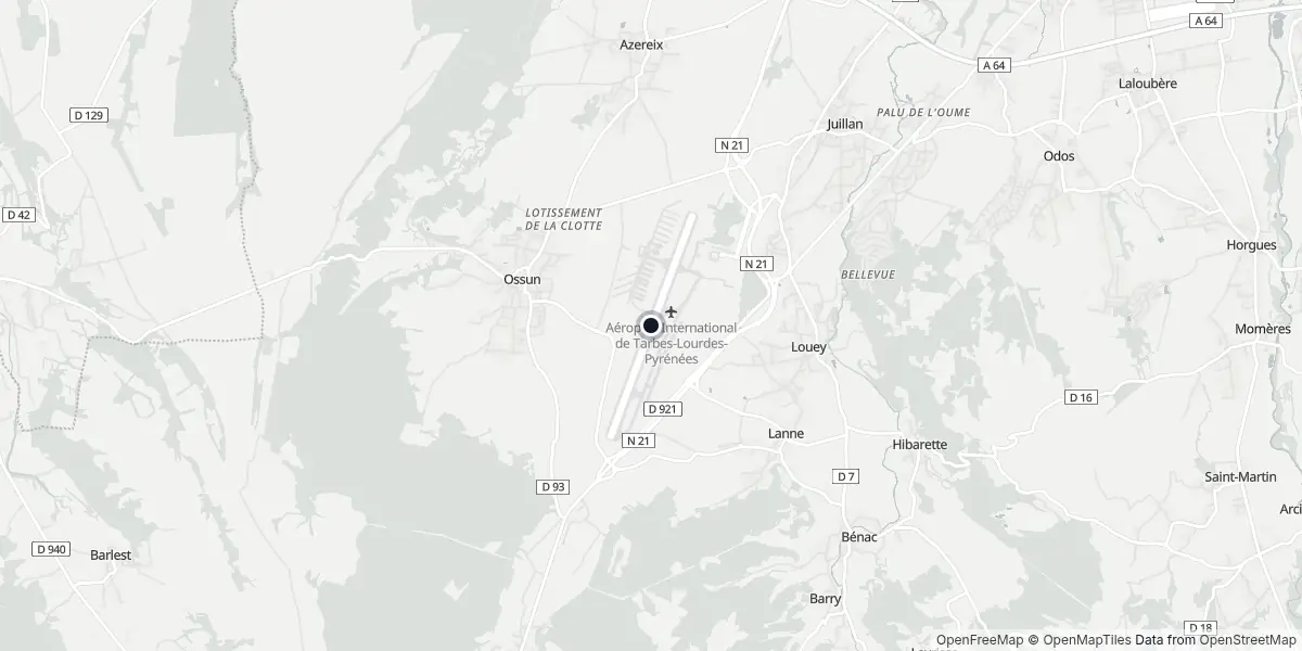 Mappa dell'Aeroporto di Tarbes-Lourdes