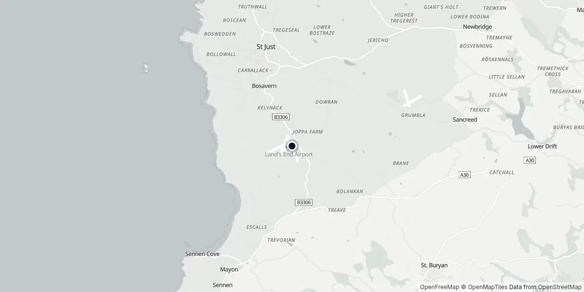 Mapa do Aeroporto de Land's End