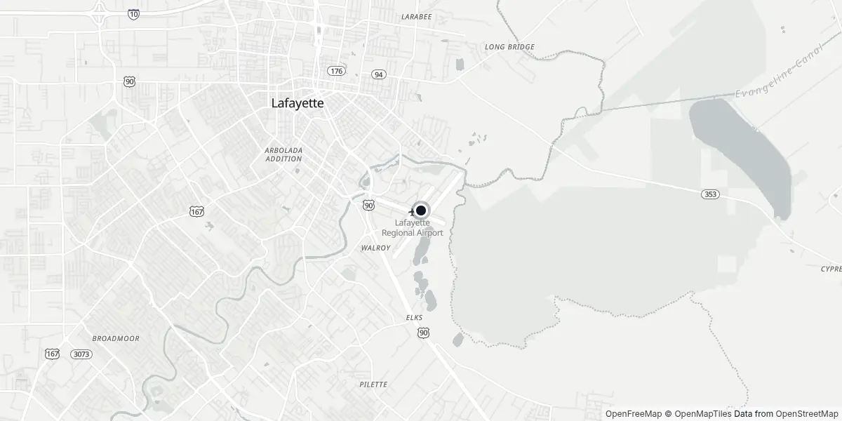 Mappa dell'Aeroporto di Lafayette