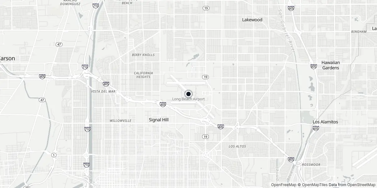 Mapa do Aeroporto de Long Beach - Daugherty Field