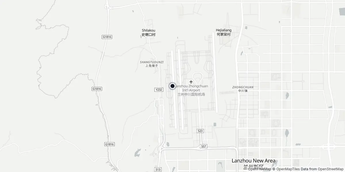 Mapa do Aeroporto de Lanzhou - Zhongchuan