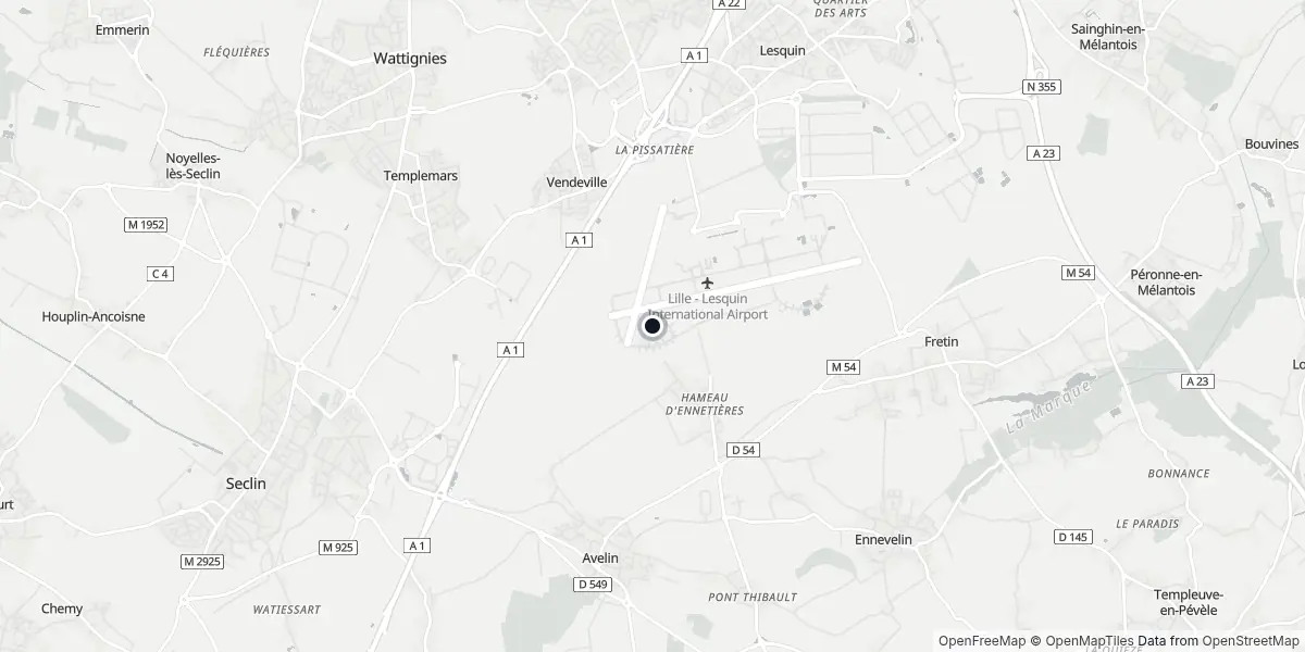 Mappa dell'Aeroporto di Lilla - Lesquin