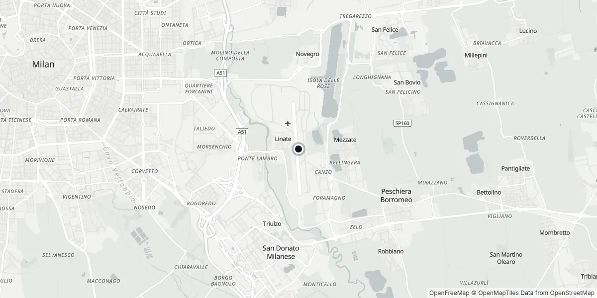 Mappa dell'Aeroporto di Milano - Linate