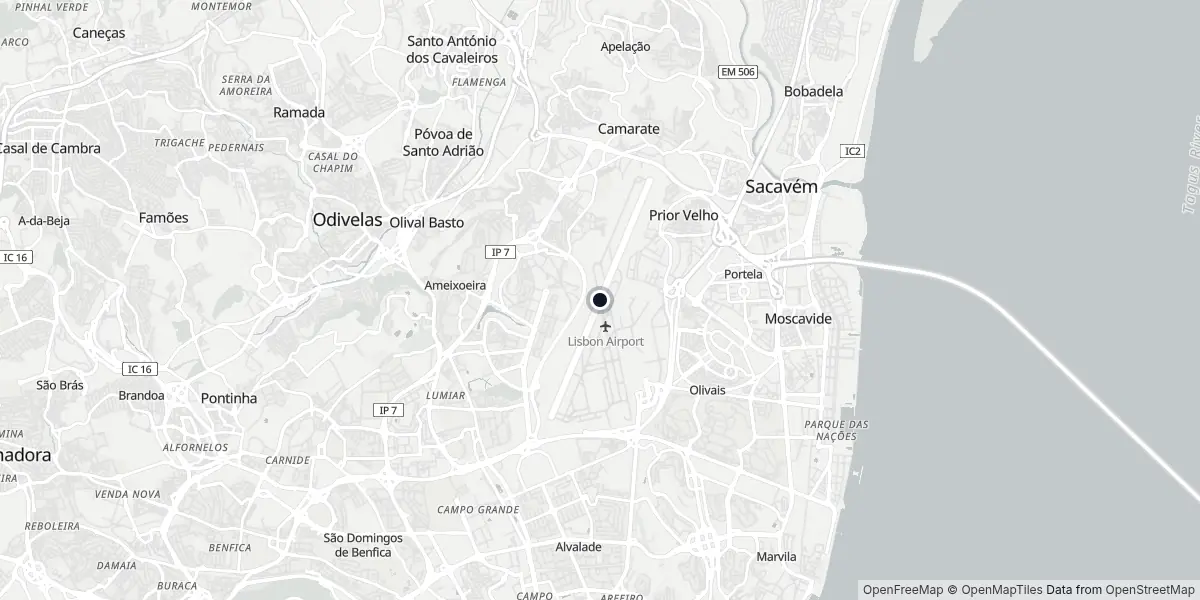 Mappa dell'Aeroporto di Lisbona - Portela