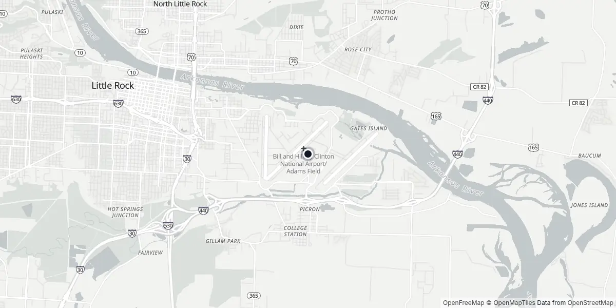 Mappa dell'Aeroporto di Little Rock - Adams Field