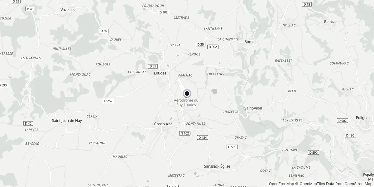 Mappa dell'Aeroporto di Le Puy-en-Velay - Loudes