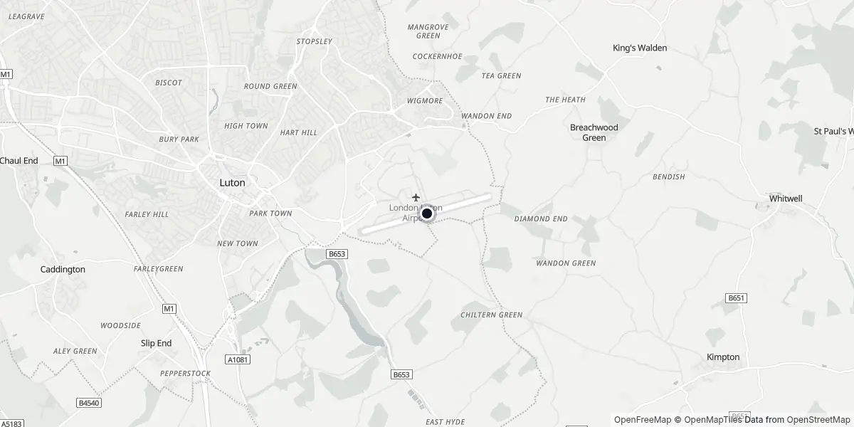 Mapa do Aeroporto de Londres - Luton