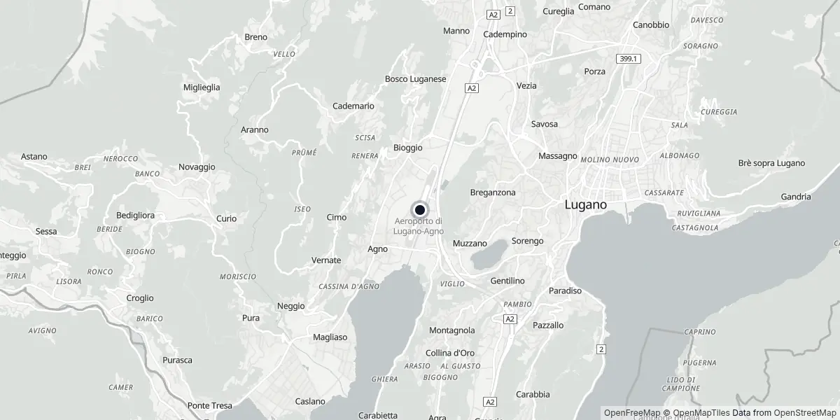 Mappa dell'Aeroporto di Lugano
