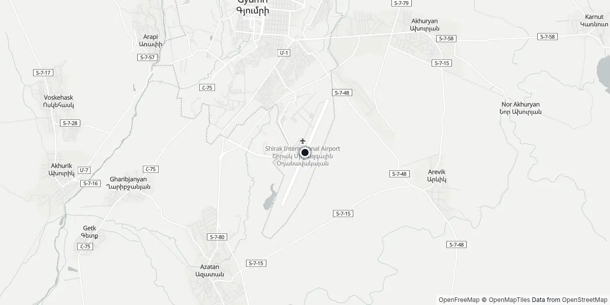 Mappa dell'Aeroporto di Gyumri - Shirak