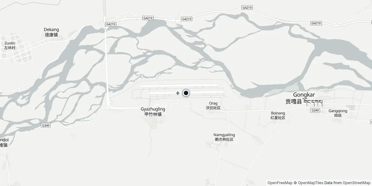 Mapa do Aeroporto de Lhasa - Gonggar