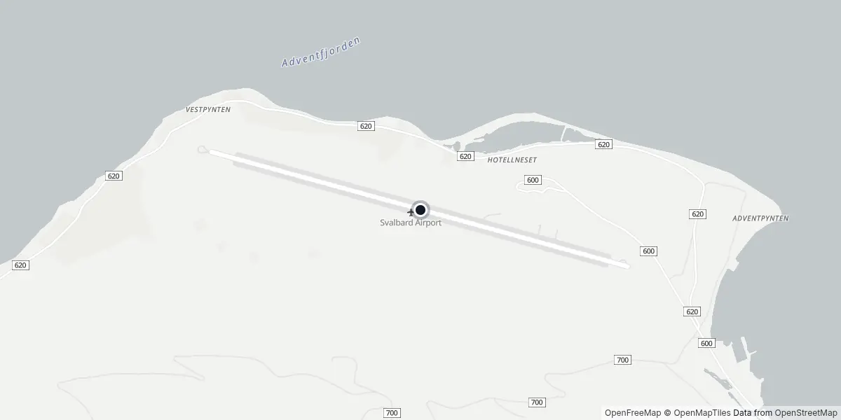 Mappa dell'Aeroporto di Longyearbyen - Svalbard