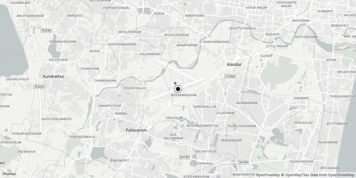 Mappa dell'Aeroporto di Chennai