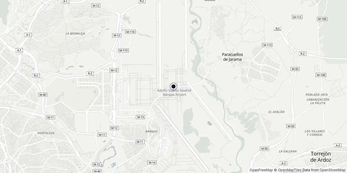 Mappa dell'Aeroporto di Madrid - Barajas