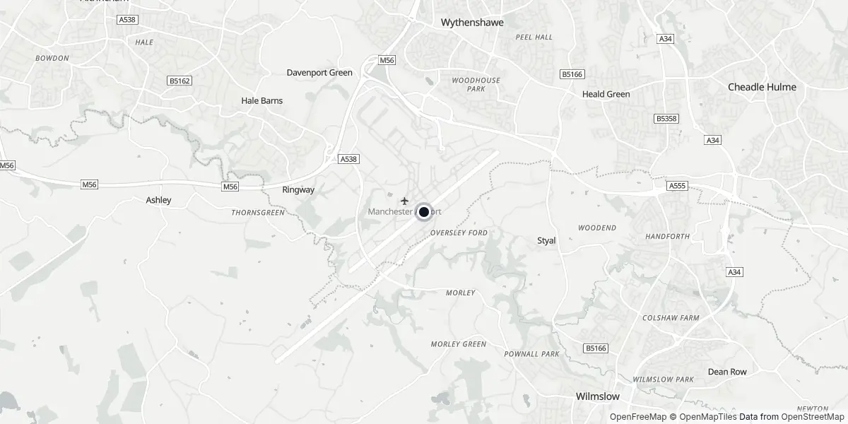 Mappa dell'Aeroporto di Manchester