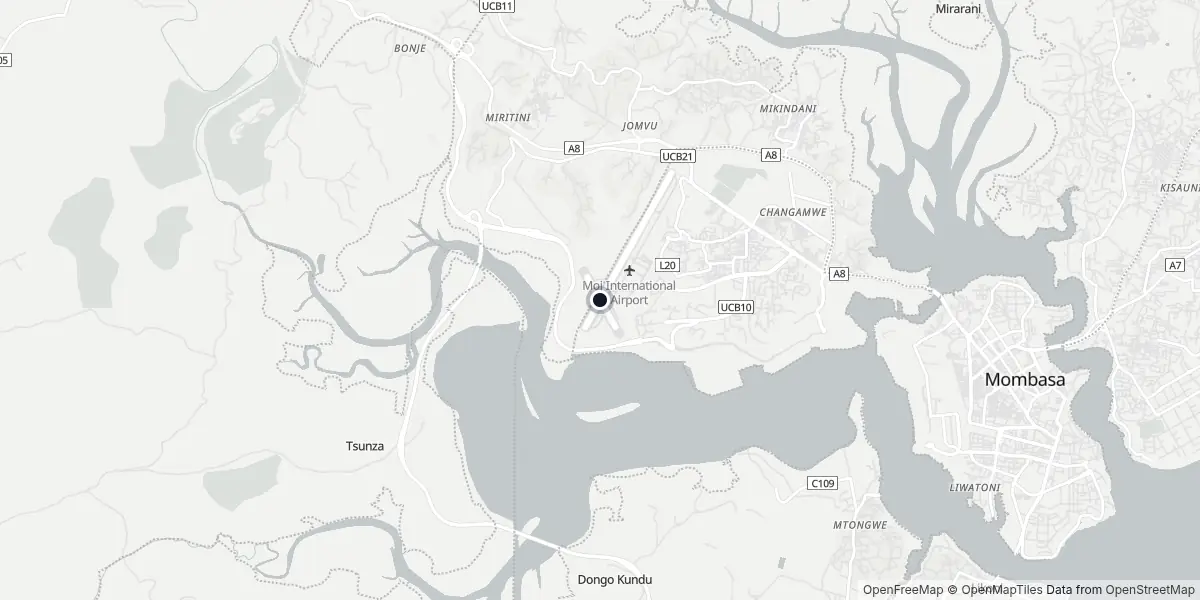 Mappa dell'Aeroporto di Mombasa - Moi