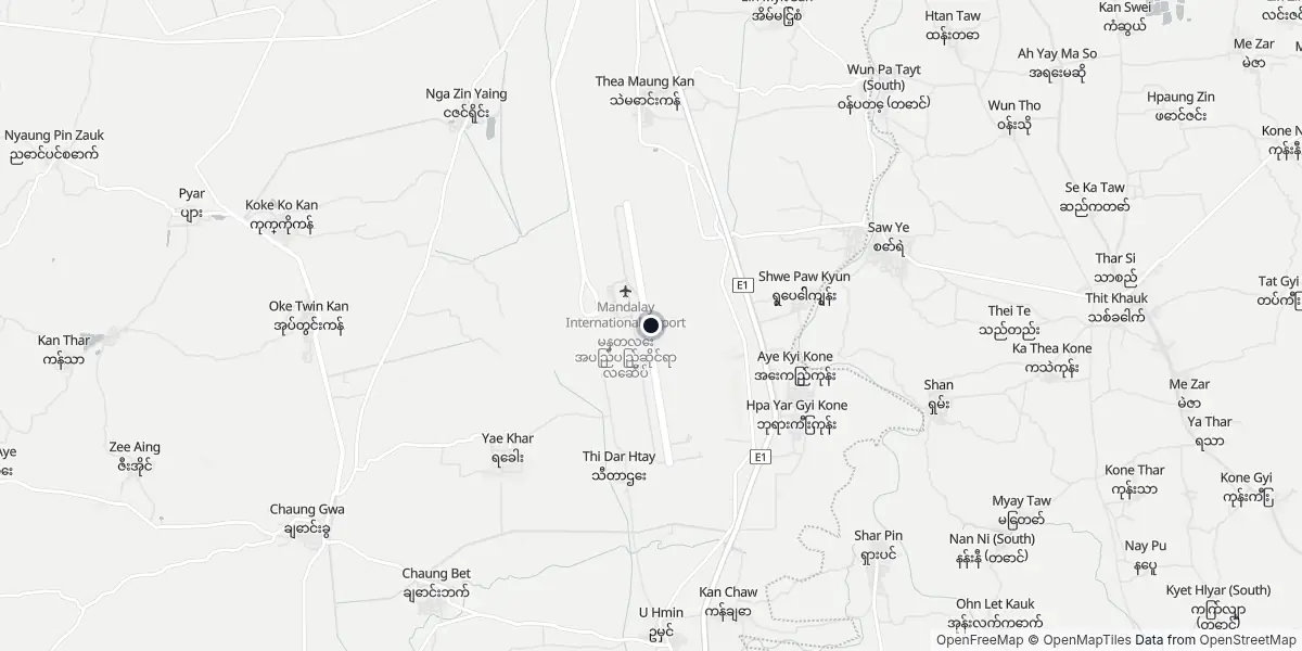 Mapa do Aeroporto de Mandalay