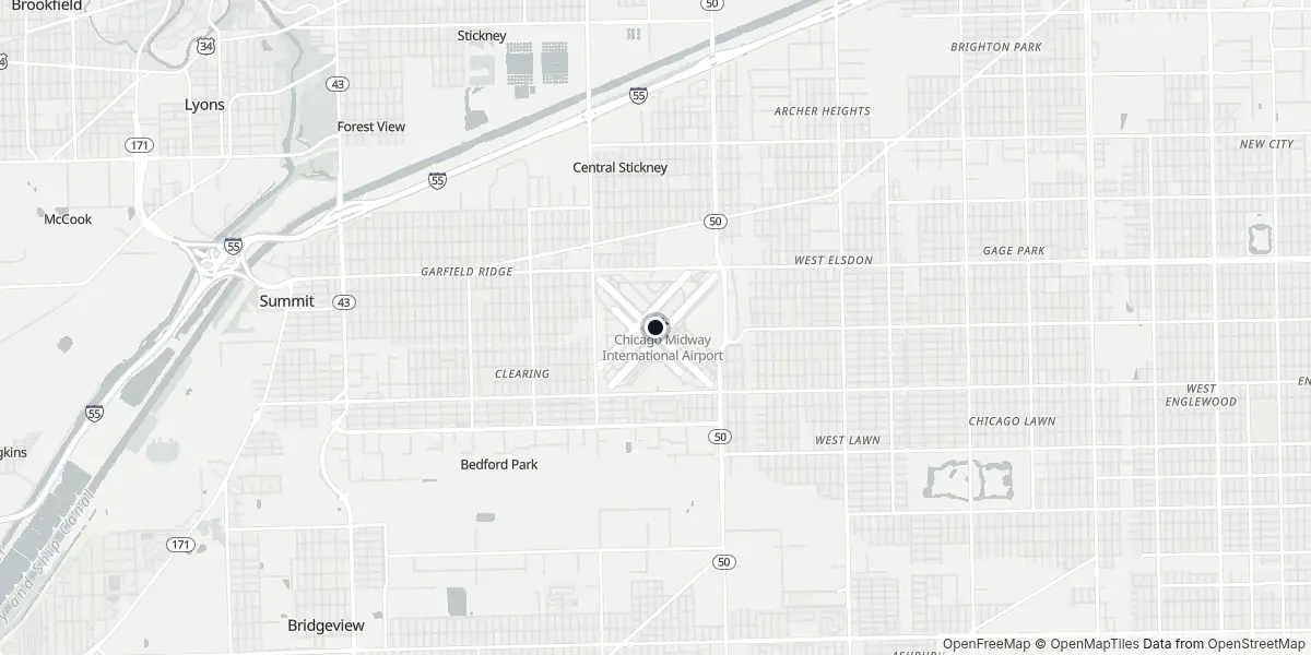 Mapa do Aeroporto de Chicago - Midway