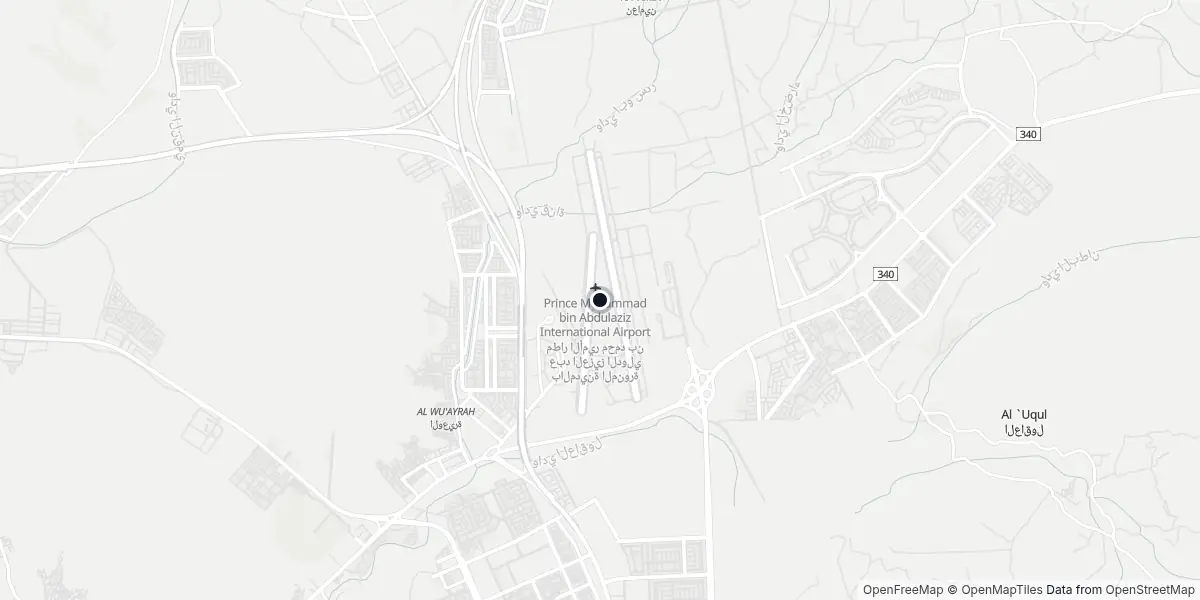 Mapa do Aeroporto de Medina - Prince Mohammad Bin Abdulaziz