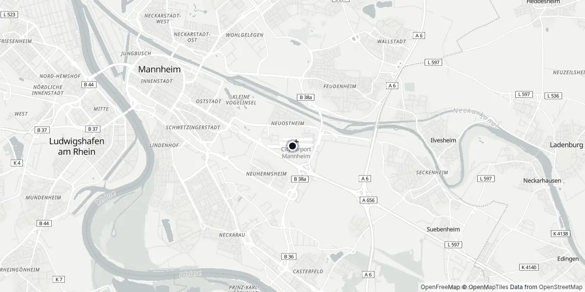 Mapa do Aeroporto de Mannheim