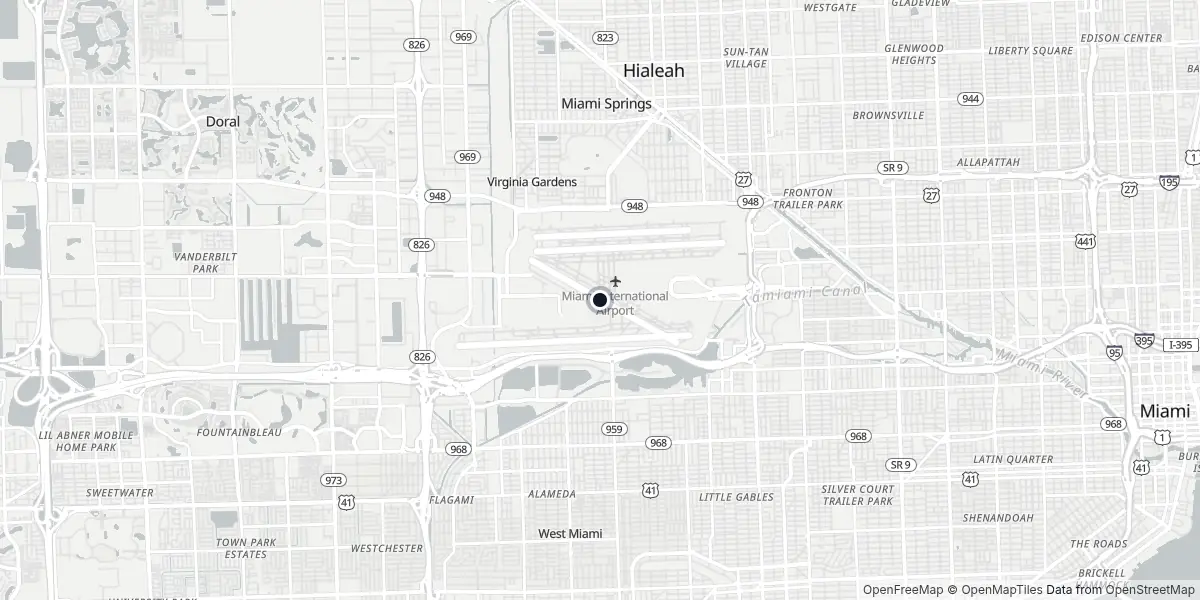 Mappa dell'Aeroporto di Miami