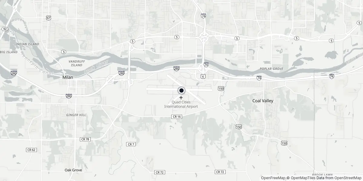 Mapa do Aeroporto de Moline - Quad City