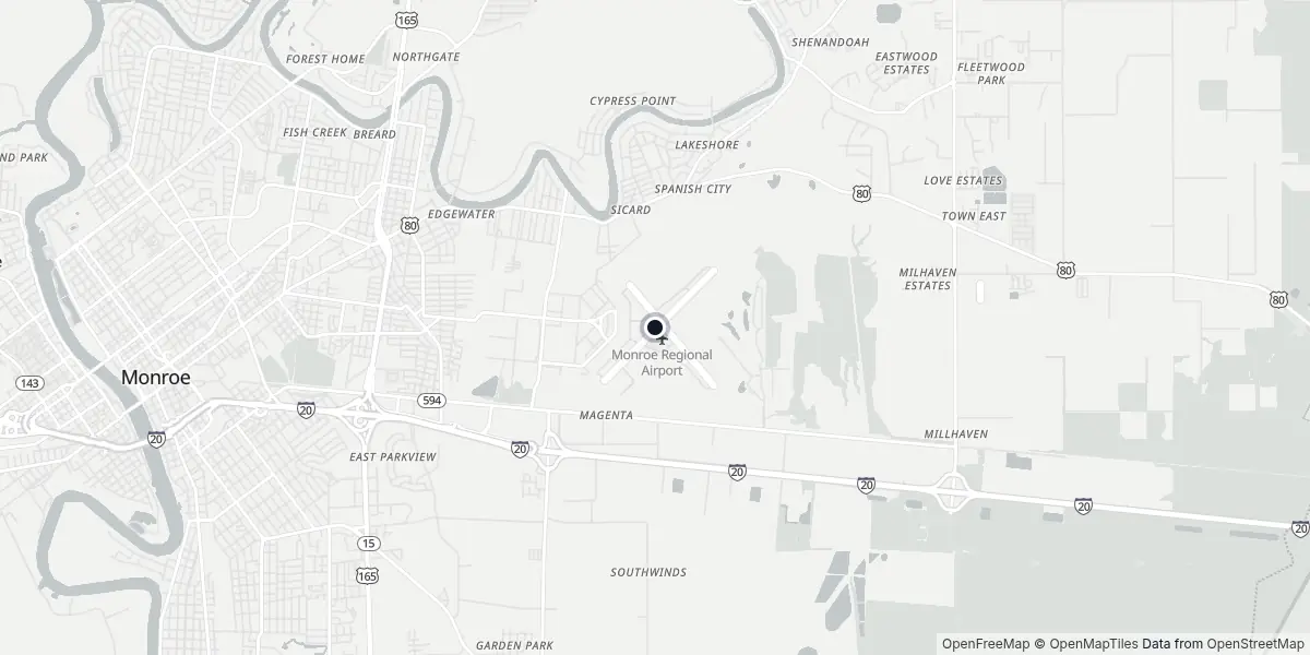 Mappa dell'Aeroporto di Monroe