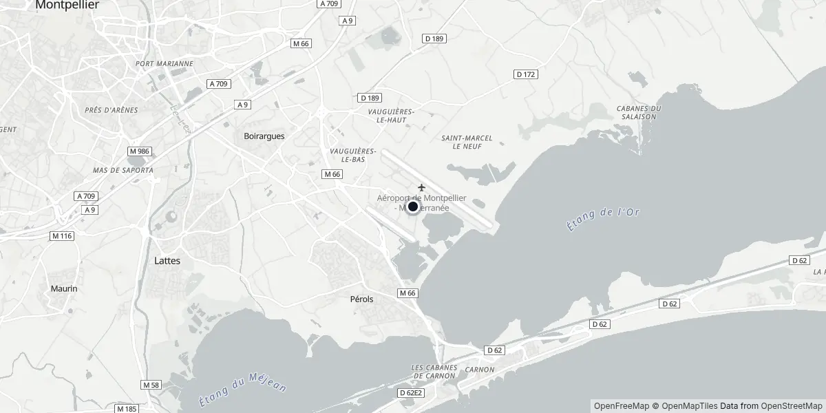 Mappa dell'Aeroporto di Montpellier