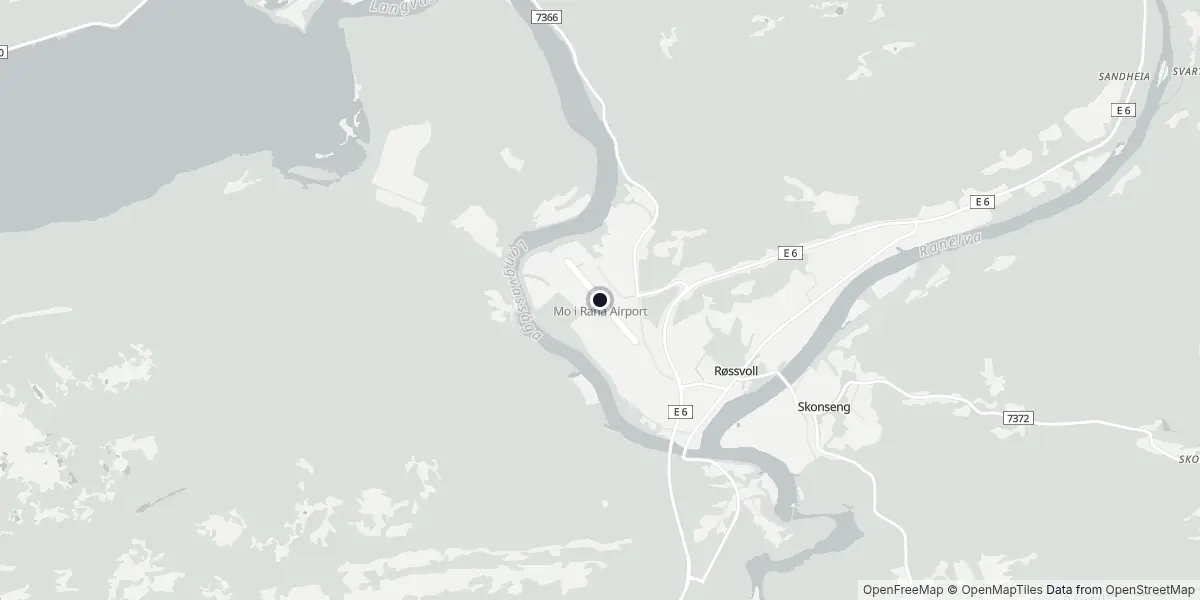 Mapa do Aeroporto de Mo i Rana - Røssvoll